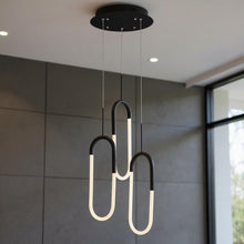Load image into Gallery viewer, Three Light Metal LED Dimmable Smart Enabled Chandelier - Black