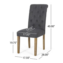 Load image into Gallery viewer, Contemporary Dining Chair (Set of 2) With Button Tufted Design - Charcoal