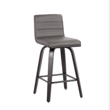 Load image into Gallery viewer, Fabric And Iron Low Back Counter Height Swivel Bar Chair - Gray And Black