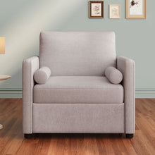 Load image into Gallery viewer, 3 In 1 Convertible Sleeper Chair With Adjustable Backrest, Lounger Chair Turns Into Bed