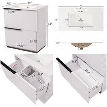 Load image into Gallery viewer, Fluted Bathroom Vanity With Ceramic Sink, Soft Close Slides