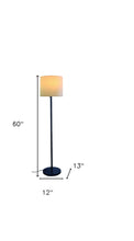 Load image into Gallery viewer, Traditional Shaped Floor Lamp With Drum Shade - Black / White