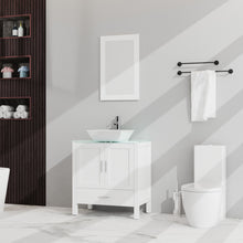 Load image into Gallery viewer, Bathroom Vanity And Sink Combo Glass Top Cabinet With Mirror