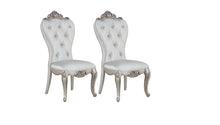 Load image into Gallery viewer, Upholstered Fabric Queen Anne Back Dining Side Chairs (Set of 2) - Cream