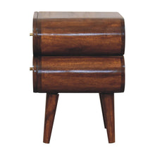 Load image into Gallery viewer, 20" Modern Solid Wood Two Drawer Nightstand - Chestnut