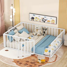 Load image into Gallery viewer, Metal Floor Bed Frame With Fence And Door