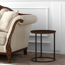 Load image into Gallery viewer, Solid Wood Iron Round End Table - Natural