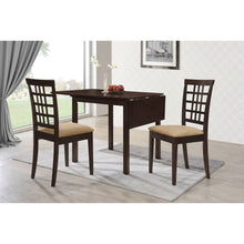 Load image into Gallery viewer, Vanetta - 3 Piece Dining Set With Drop Leaf Table And Chairs - Cappuccino