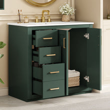 Load image into Gallery viewer, Bathroom Vanity With Sink Combo, Storage Cabinet, Freestanding Set With 3 Drawers & Soft Closing Doors