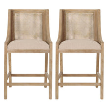 Load image into Gallery viewer, French Country Fabric Upholstered Counter Stools (Set of 2)
