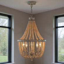 Load image into Gallery viewer, 16" Candle Style Five Light Metal Dimmable Chandelier - Gold / White
