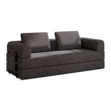 Load image into Gallery viewer, Convertible Sleeper Sofa Bed With Cylindrical Pillow, Fixed Shape Frame
