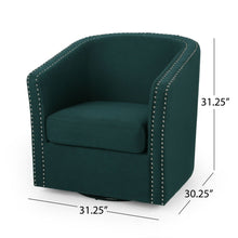 Load image into Gallery viewer, Modern Upholstered Swivel Club Chair With Nailhead Trim
