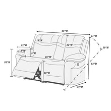 Load image into Gallery viewer, 1 Piece Power Reclining Loveseat With USB Port, Fully Upholstered Pillow Arms And Headrest - Brown
