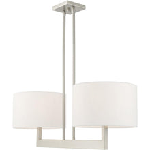 Load image into Gallery viewer, 22" Two Light Dimmable Chandelier With Shades - Nickel
