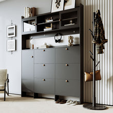 Load image into Gallery viewer, On Trend Multifunctional Tipping Bucket Shoe Cabinet With Storage Shelf &amp; 6 Flip Drawers
