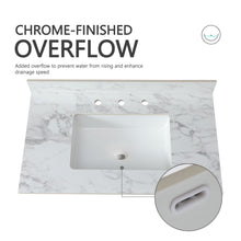 Load image into Gallery viewer, Elegant Sintered Stone Bathroom Vanity Top With Rectangular Undermount Ceramic Sink
