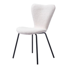 Load image into Gallery viewer, Upholstered Faux Fur Dining Side Chairs (Set of 2) - Ivory / Black
