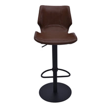 Load image into Gallery viewer, Faux Leather Swivel Low Back Adjustable Height Bar Chair - Coffee / Black
