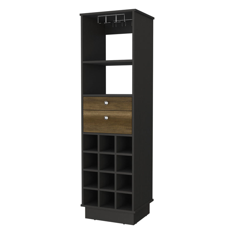Bar Cabinet With Two Drawers - Black
