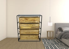 Load image into Gallery viewer, Wood 4 Drawer Chest - Natural
