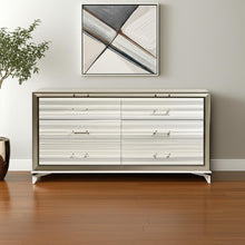 Load image into Gallery viewer, 64" Wood Six Drawer Double Dresser - Silver And White
