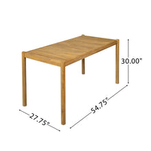 Load image into Gallery viewer, Classic Patio Dining Table, Acacia Wood - Light Teak

