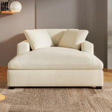 Load image into Gallery viewer, Oversized Chaise, Lounge Chair Classic Design, Soft Fabric, Durable Frame With Solid Wood Legs
