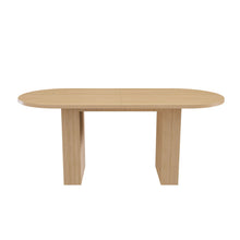 Load image into Gallery viewer, Oval Dining Table For 6 People With Wood Strip Base - Burly Wood
