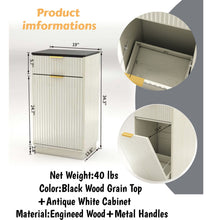 Load image into Gallery viewer, Tilt Out Trash Can Cabinet With Wave Textured Drawer &amp; Pull Out Bin
