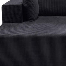 Load image into Gallery viewer, Corduroy Modular Sofa Chaise With Toss Pillows (723850) - Black
