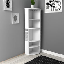 Load image into Gallery viewer, 71" Wood Corner Bar Cabinet - White
