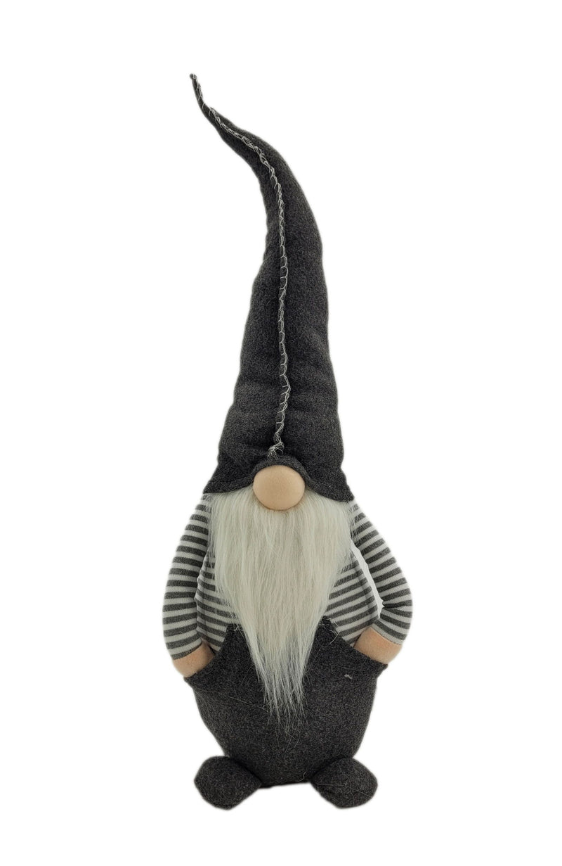 Fabric Standing Gnome - Gray / White
