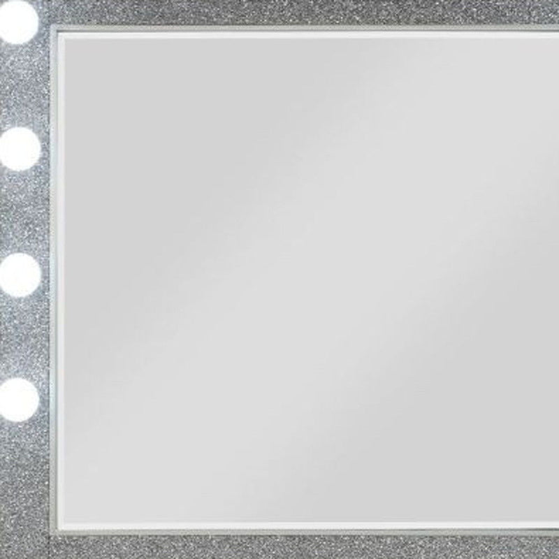 36" Square Framed Mounted Dresser Mirror - Silver