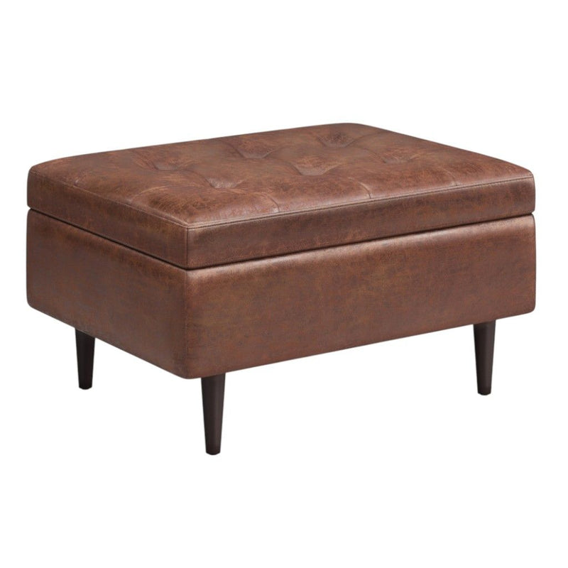 34" Upholstery Storage Ottoman - Brown