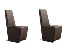Load image into Gallery viewer, Upholstered Faux Leather Dining Side Chairs (Set of 2) - Dark Brown
