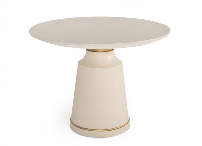 Modern Concrete Coffee Table - Off-White And Antique Brass