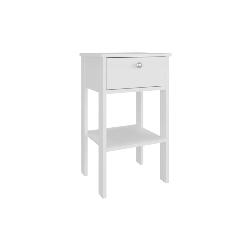 Wood One Drawer Nightstand - White