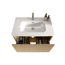 Load image into Gallery viewer, Etna - Striped Bathroom Vanity With Ceramic Sink, Wall Mounted Floating Bathroom Vanity For Modern Bathroom
