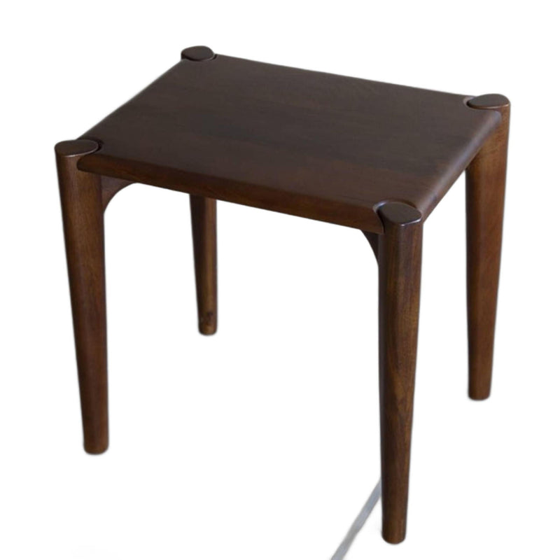 Solid Wood Square End Table (722648) - Brown