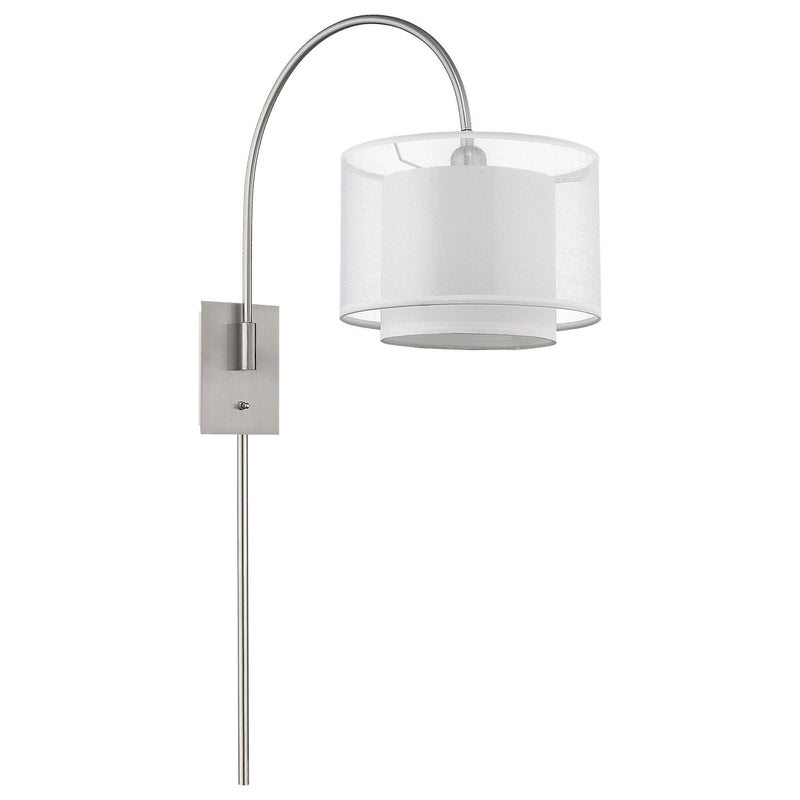 Sheer Fabric Flush Mount Wall Sconce - Clear / Silver / White