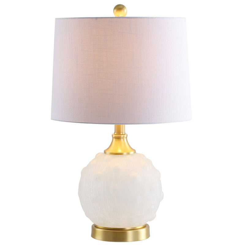 22" Globe Table Lamp With Drum Shade - White