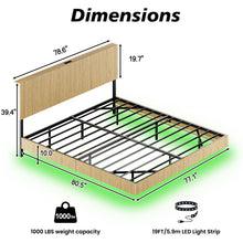 Load image into Gallery viewer, Floating Bedstead With Charging Station And LED Lights
