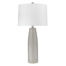 Load image into Gallery viewer, Ceramic Table Lamp With White Drum Shade - Light Gray
