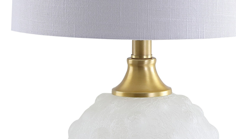 22" Globe Table Lamp With Drum Shade - White