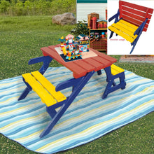 Load image into Gallery viewer, Kids Multi-Functional Arm Chair, Table With 2 Benches All-In-One Set
