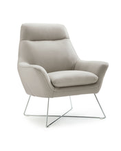 Load image into Gallery viewer, Faux Leather Tufted Arm Chair - Light Gray And Silver
