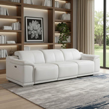Load image into Gallery viewer, 108" Leather Reclining USB Sofa - White
