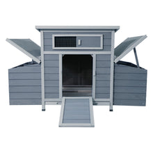 Load image into Gallery viewer, Chicken Coop, Large Outdoor Hen House With Run And Nesting Box Poultry Cage, Rabbit Hutch - Gray
