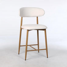 Load image into Gallery viewer, Upholstered Counter Height Bar Stools For Kitchen Island (Set of 2) - Beige
